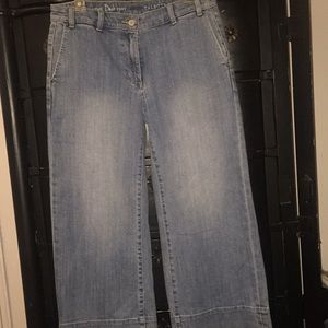 Talbots wide leg three quarter length pants